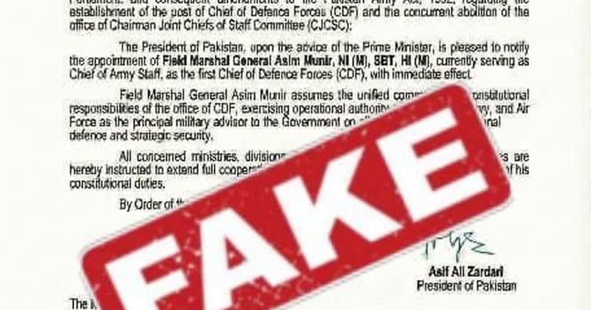 Fact Check: CDF Notification Circulating on Social Media is Fake.